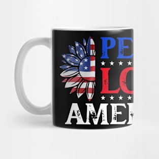 Peace Love America Mug